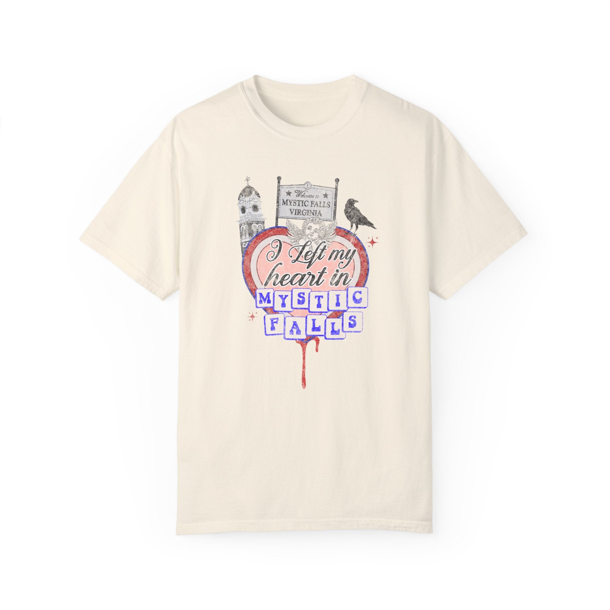 Mystic Falls T-Shirt - Vintage Inspired TV Show Tee for Fans - Perfect for Conventions & Casual Wear