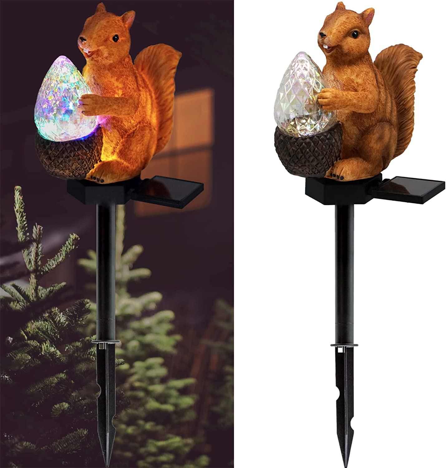 Solar Powered Squirrel Garden Lights - Waterproof LED Outdoor Pathway Lighting for Yard, Patio & Lawn Decor (1 Pack) | Perfect for Nighttime Landscape Illumination and Seasonal Outdoor Decoration