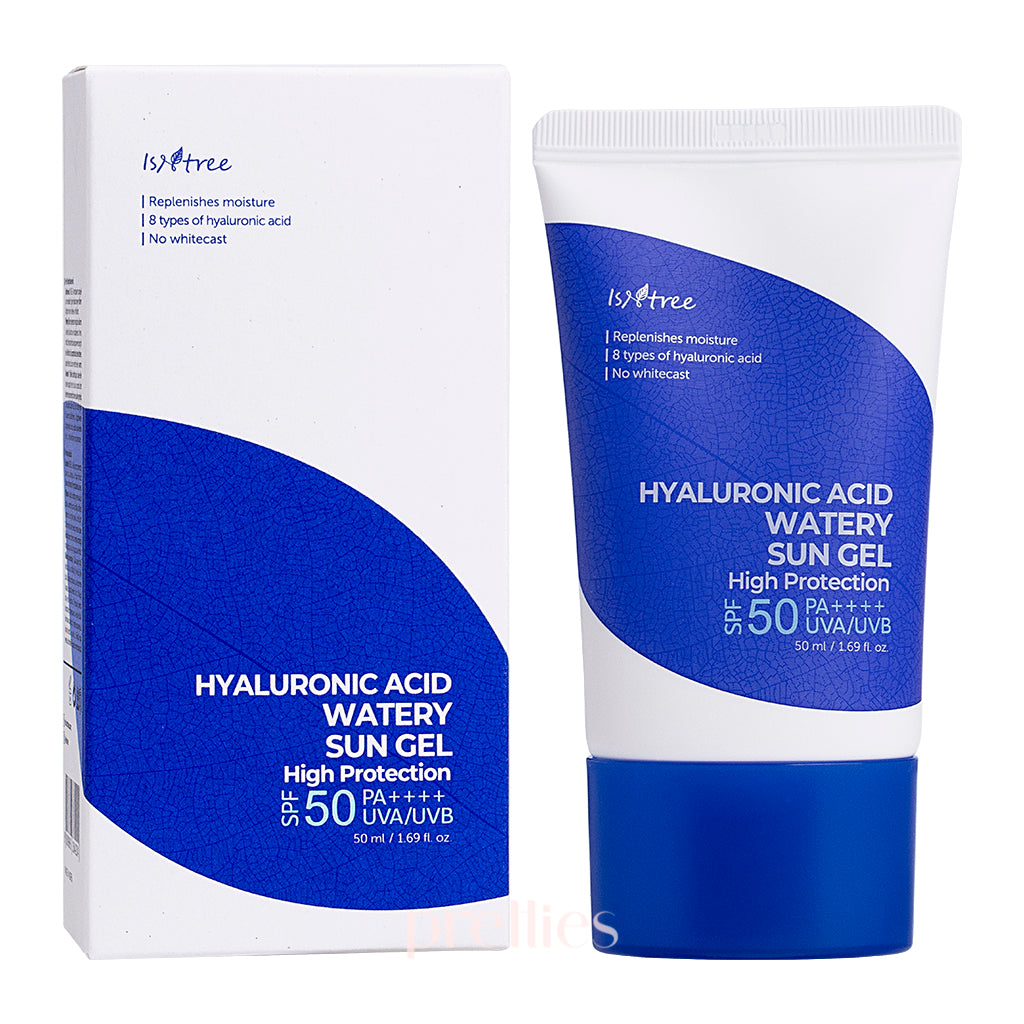 Isntree Hyaluronic Acid Watery Sun Gel SPF50+ PA++++ 50ml - Hydrating Sunscreen for Face, Lightweight & Non-Greasy - Perfect for Daily Use, Outdoor Activities & Sensitive Skin