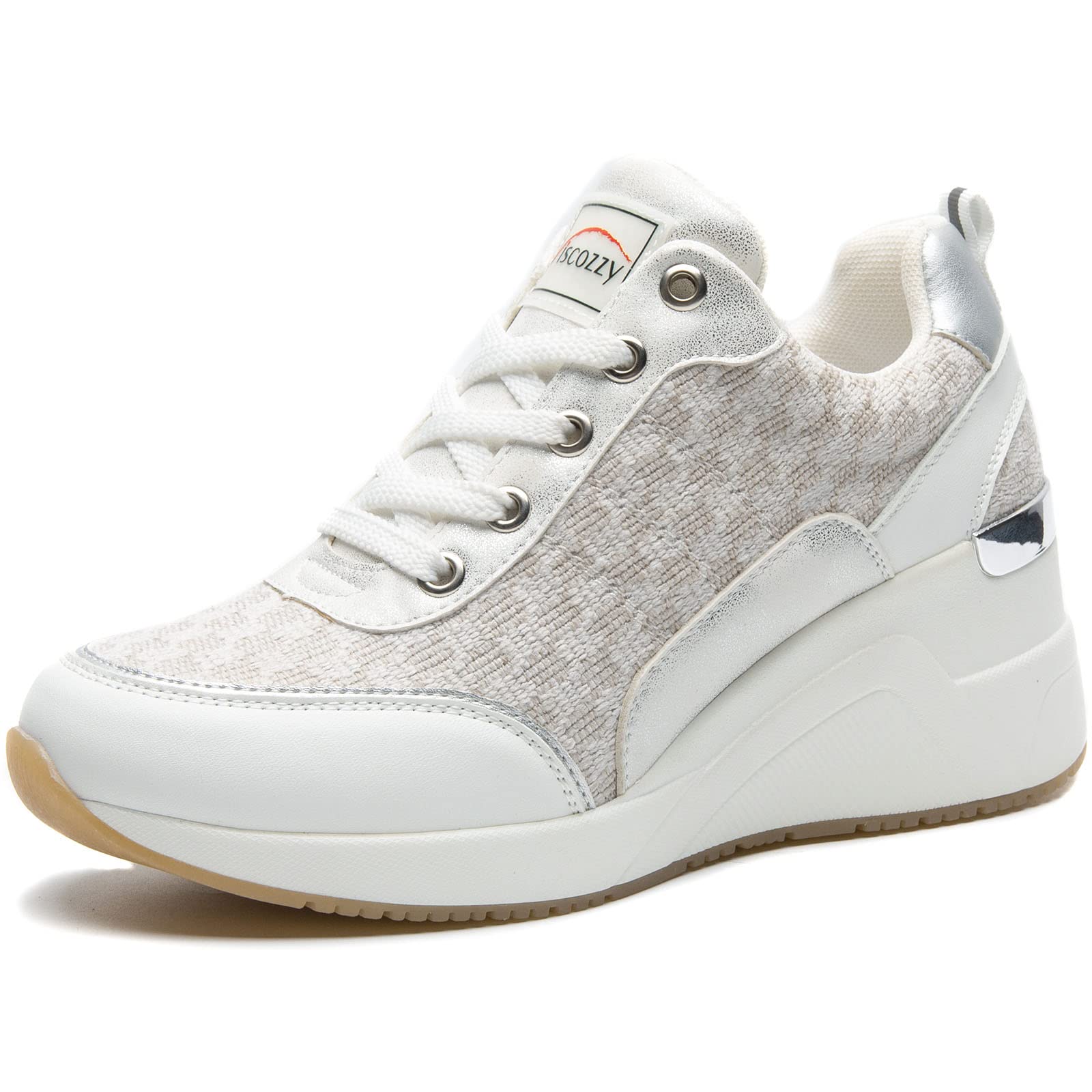 Viscozzy Women's Comfortable Wedge Sneakers with High Heel - Stylish Casual Shoes for Work, Walking & Everyday Wear