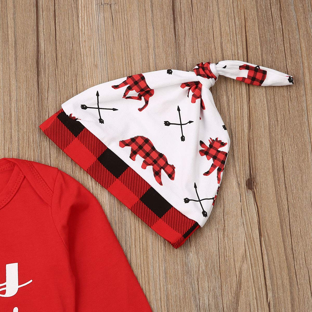 Adorable 3-Piece Christmas Outfit Set for Newborn Baby Girls & Boys - Long Sleeve Romper, Pants & Hat | Perfect for Holiday Photos, Family Gatherings & First Christmas Celebrations