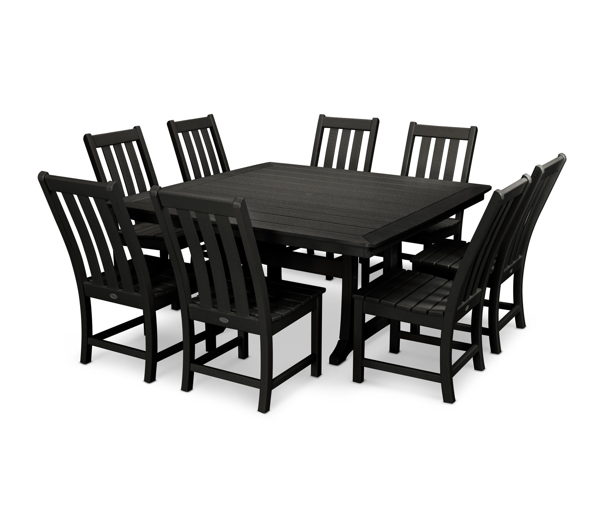 POLYWOOD Vineyard 9-Piece Outdoor Dining Set - Patio Furniture for Backyard, Poolside & Garden - Durable All-Weather Resin Wicker