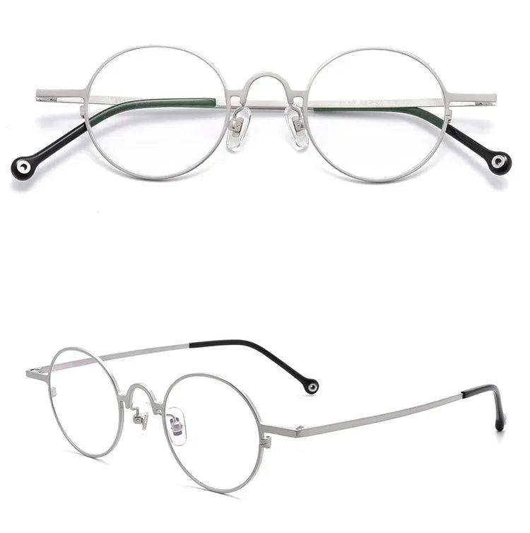 Aror Unisex Full Rim Round Titanium Eyeglasses Frame 494080 - Lightweight & Durable Eyewear for Men & Women | Perfect for Reading, Driving & Everyday Use