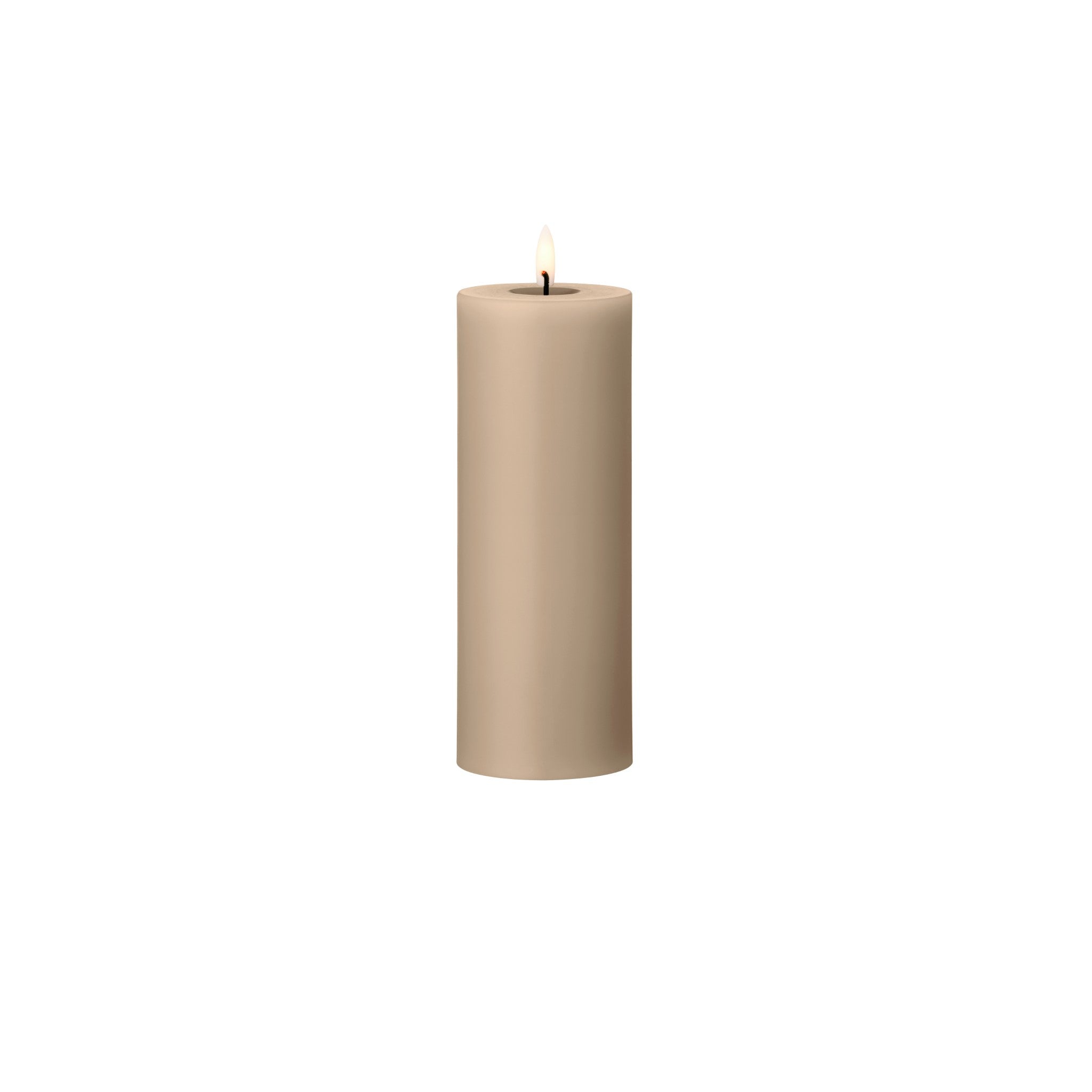 ESTER & ERIK LED Flameless Pillar Candle - 8 Inches (20cm) Battery Operated with Warm White Glow - Romantic Nougat Scented Wax - Perfect for Weddings, Home Decor, and Relaxation