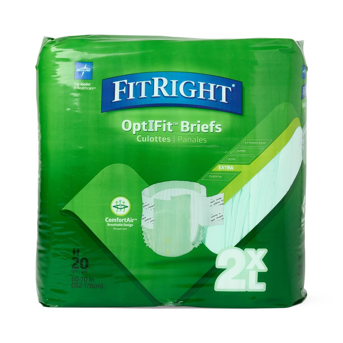 FitRight Extra Absorbent Incontinence Briefs for Adults - Maximum Protection for Day & Night Use - Comfortable & Leak-Proof Underwear