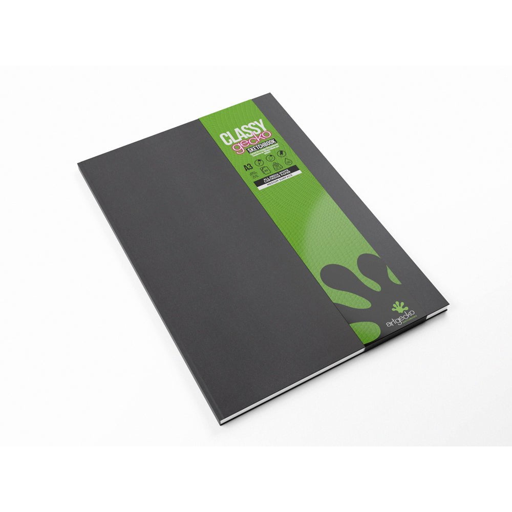 Artgecko Premium A3 Sketchbook - 92 Pages (46 Sheets) with 150gsm White Paper, Casebound Hardcover for Artists & Designers - Perfect for Drawing, Sketching & Watercolor Painting