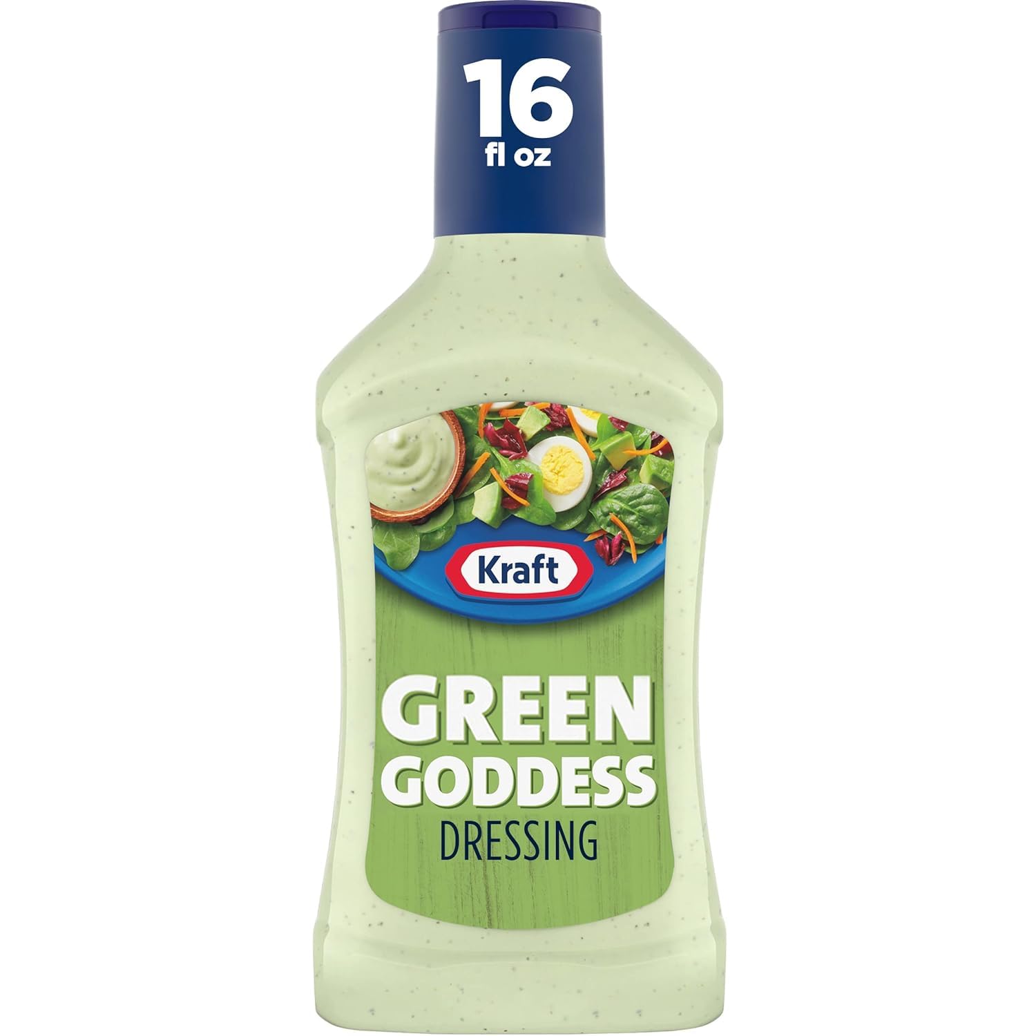Kraft Green Goddess Salad Dressing - 16 Fl Oz Bottle (Pack of 2) with V2U Utensil Set | Perfect for Salads, Sandwiches & Veggie Dips | Healthy & Flavorful Dressing for Home & Parties