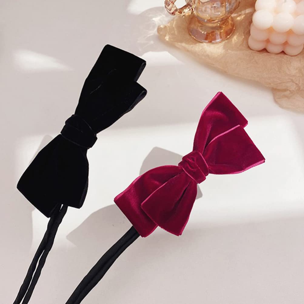 Lurrose 2-Pack Hair Bun Maker Set - Bowknot Headband & Fabric Donut Bun Shaper for Women and Girls - Perfect for School, Parties, Weddings and Daily Hair Styling Accessories