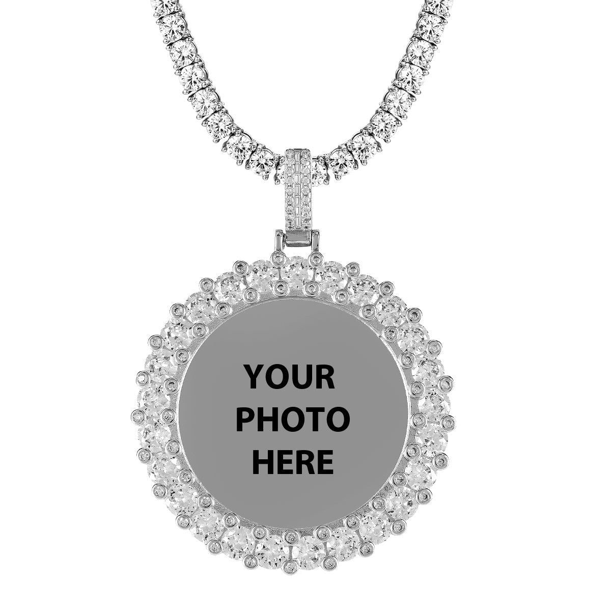 Icy Hip Hop Photo Pendant - Medallion Bezel Picture Frame for Necklace | Perfect for Rappers, DJs, and Music Lovers | Great Gift for Birthdays and Special Occasions