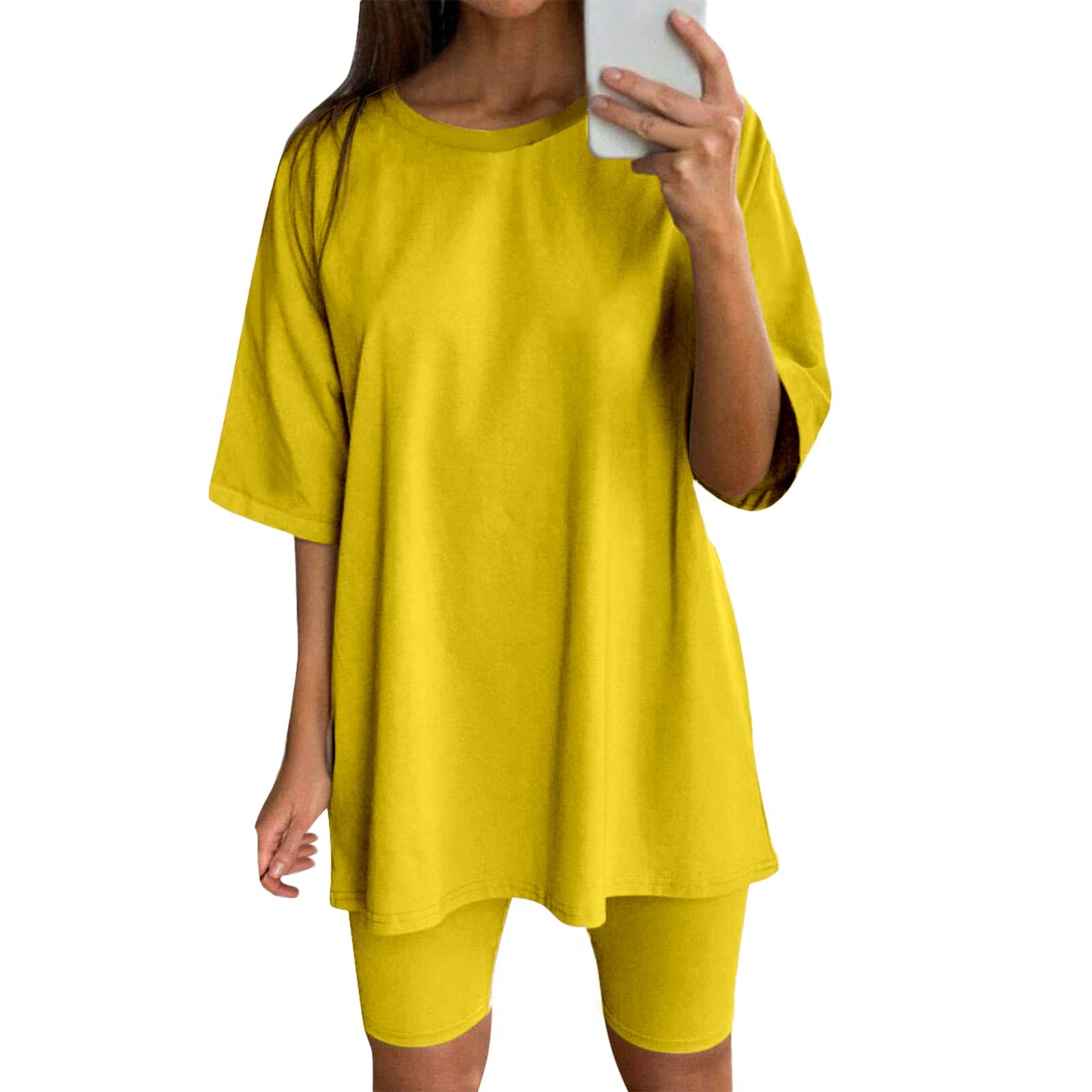 LCMTWX Women's Long Sleeve Workout Top & Shorts Set - 2 Piece Athletic Outfit for Running, Yoga, Gym & Travel | Breathable Fitness Apparel for Women | Workout Clothes Sale