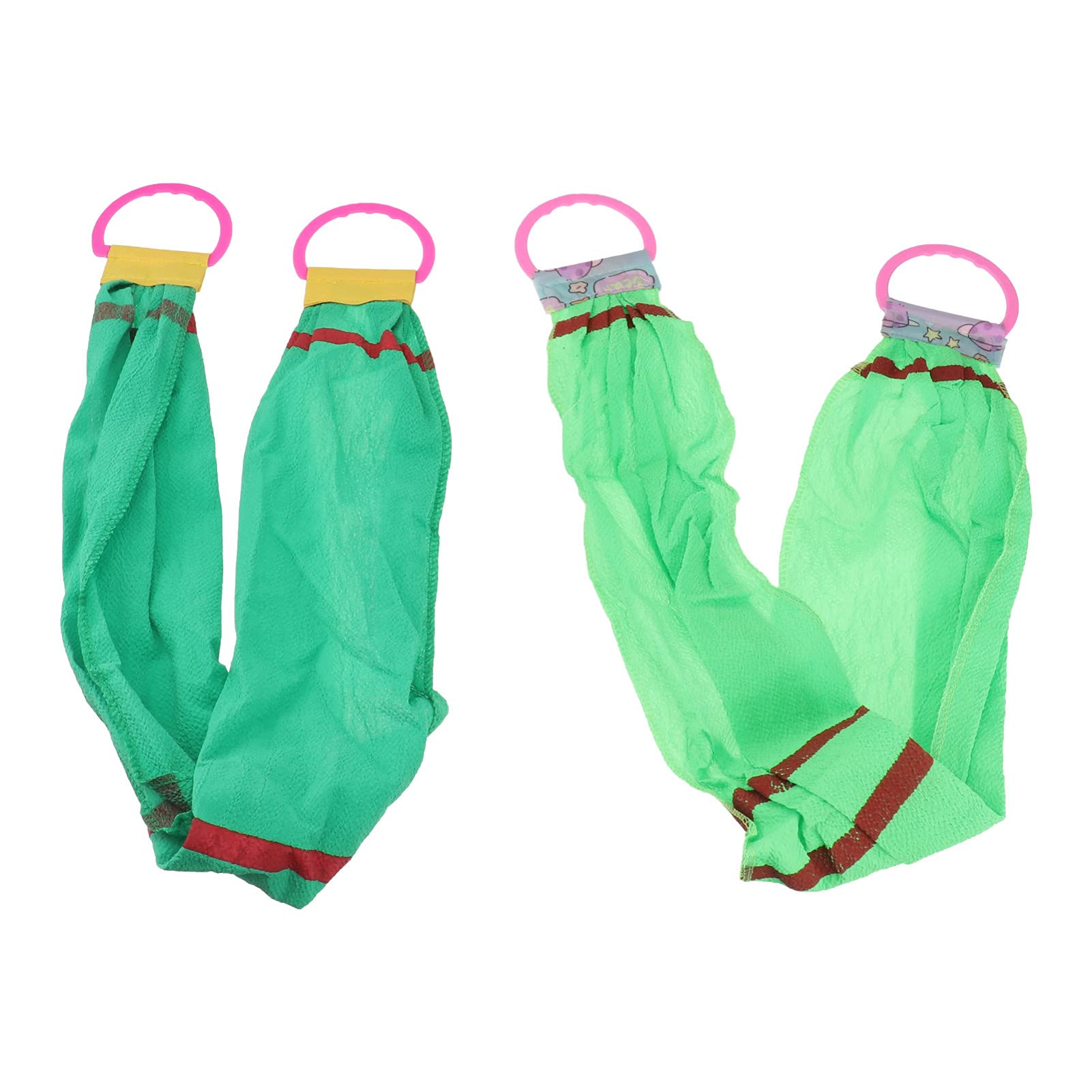 HEALLILY 2-Pack Exfoliating Bath Scrubber Towel - Dual-Sided Back Scrubber for Shower & Body Wash, Green Exfoliating Gloves for Deep Cleansing & Dead Skin Removal - Perfect for Spa, Bathroom & Self-Care Routine