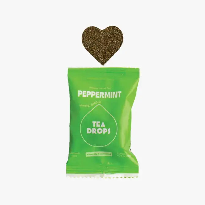 Organic Peppermint Tea Drops - 100% Natural Herbal Tea for Digestion & Relaxation - Perfect for Stress Relief, After-Meal Drink & Bedtime Soothing