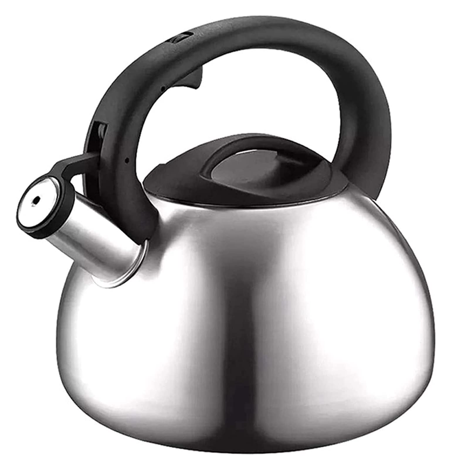 Stainless Steel Whistling Tea Kettle 3.5L - Silver Gas Stove Top Kettle for Coffee, Milk & Tea - Perfect for Home Kitchen & Camping Use