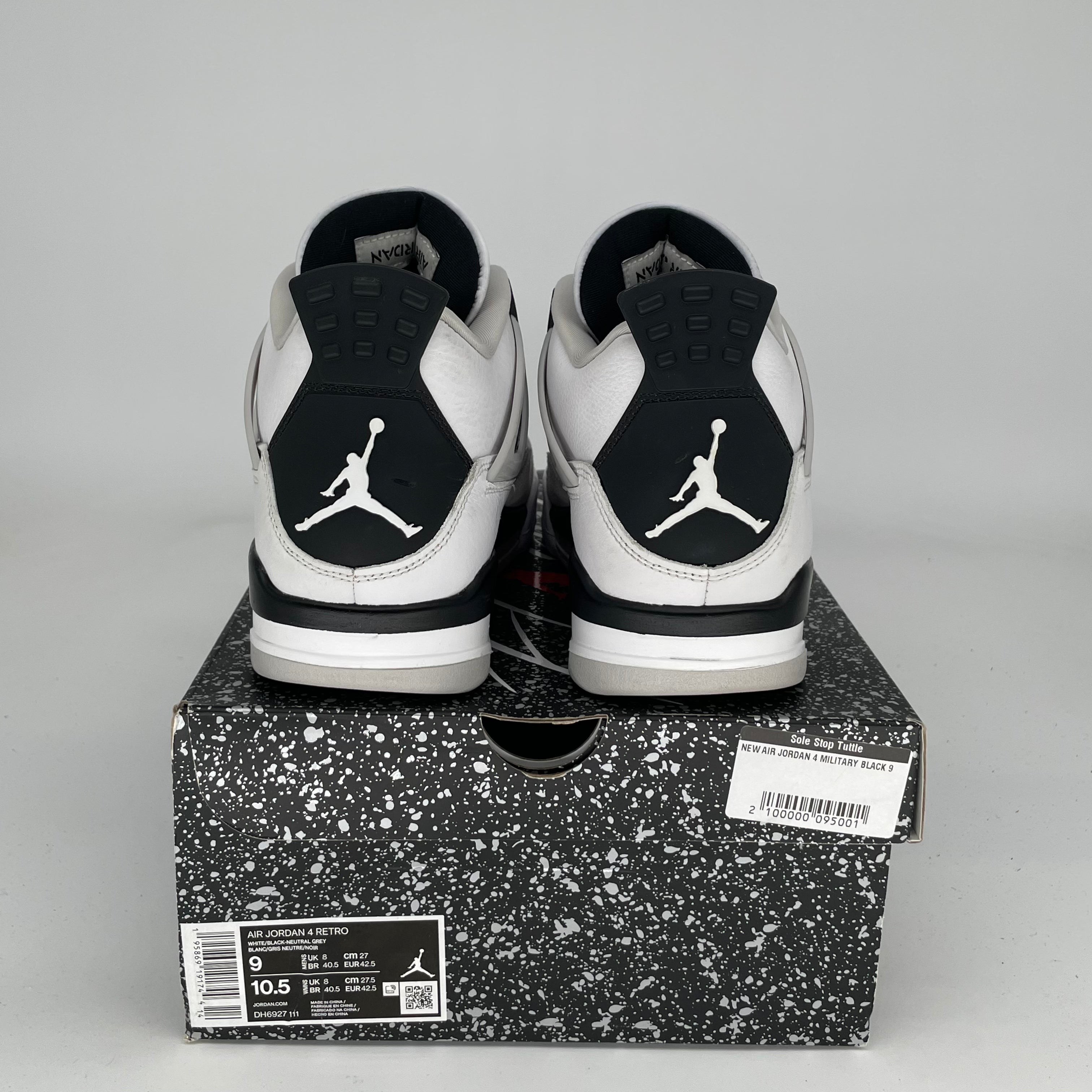 Original Air Jordan 4 Retro 'Military Black' Men's Basketball Shoes Size 9 - DH6927-111 | Sneakers for Casual Wear, Street Style & Sports
