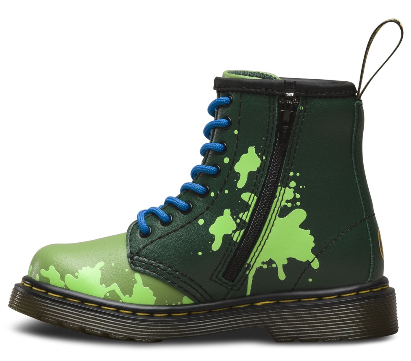 Dr. Martens 1460 Kids TMNT Leonardo Green Leather Boots - Stylish & Durable Footwear for Boys & Girls - Perfect for School, Playdates & Outdoor Adventures
