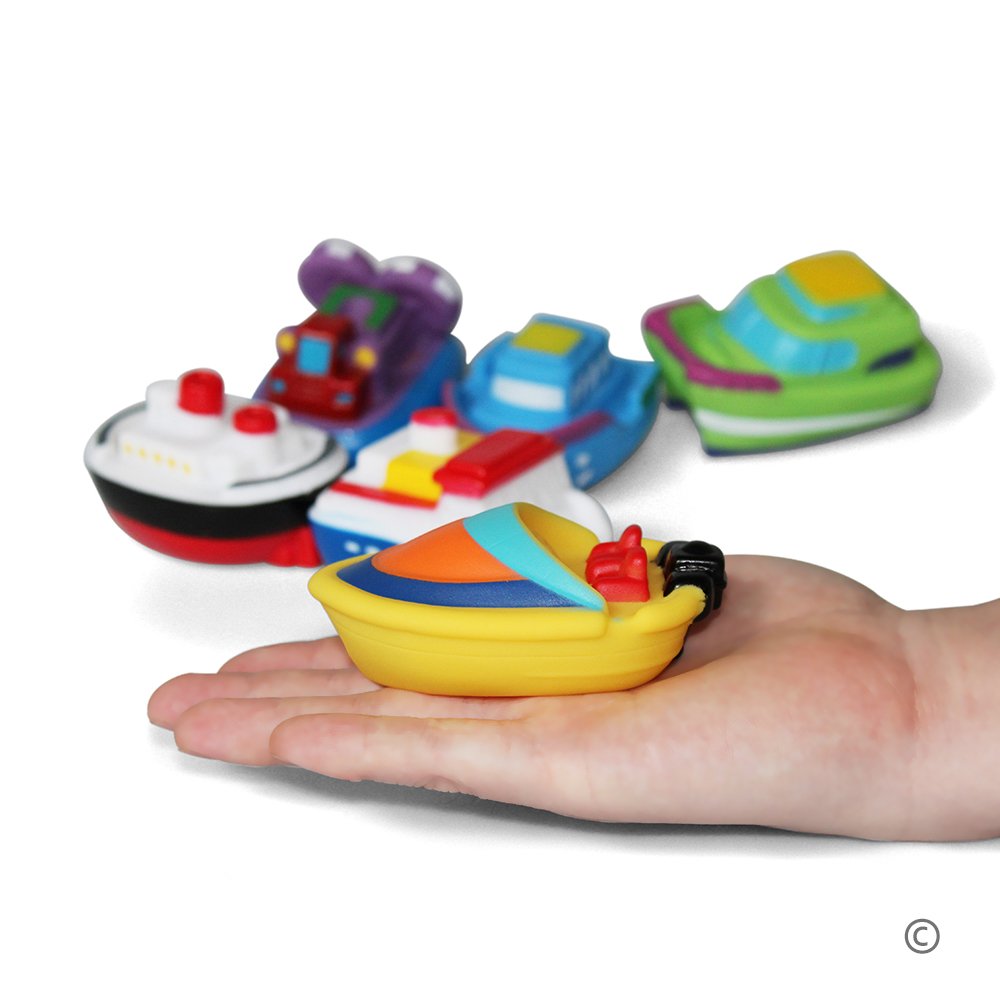 6PCS Floating Bath Toys for Babies - Soft Bathtub Boat, Learning Water & Squirt Toys for Toddlers | Fun Bath Time Play & Early Education