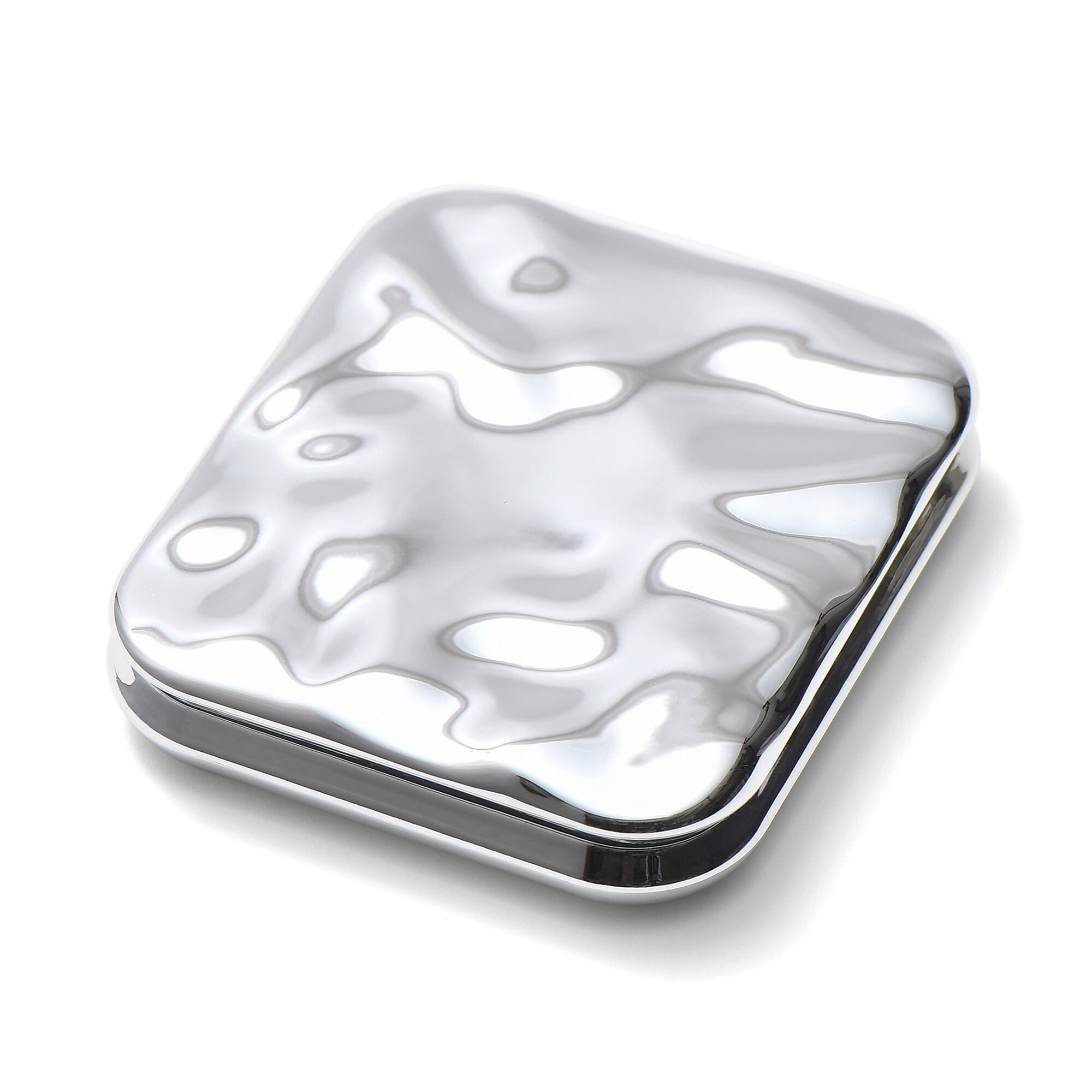 Blanche LED Compact Mirror - Silver | Portable Makeup Mirror with Bright LED Lights for Touch-Ups | Perfect for Travel, Home, and On-The-Go Makeup Application