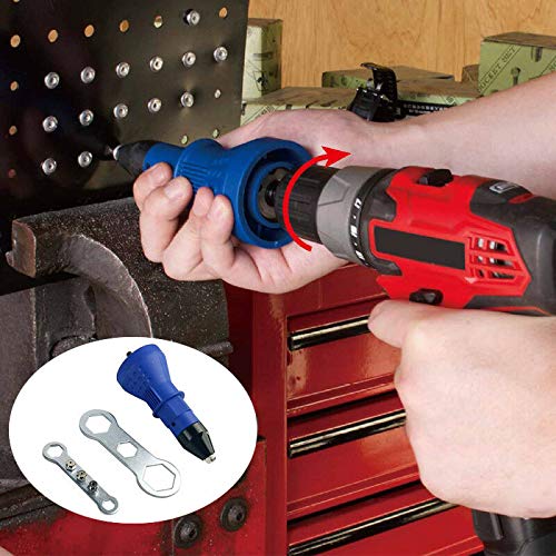 Cordless Electric Rivet Nut Gun - Heavy Duty Riveting Tool with Insert Nut Drill Adapter & Bits for Metal, Wood, and Plastic - Perfect for DIY, Automotive, and Construction Projects