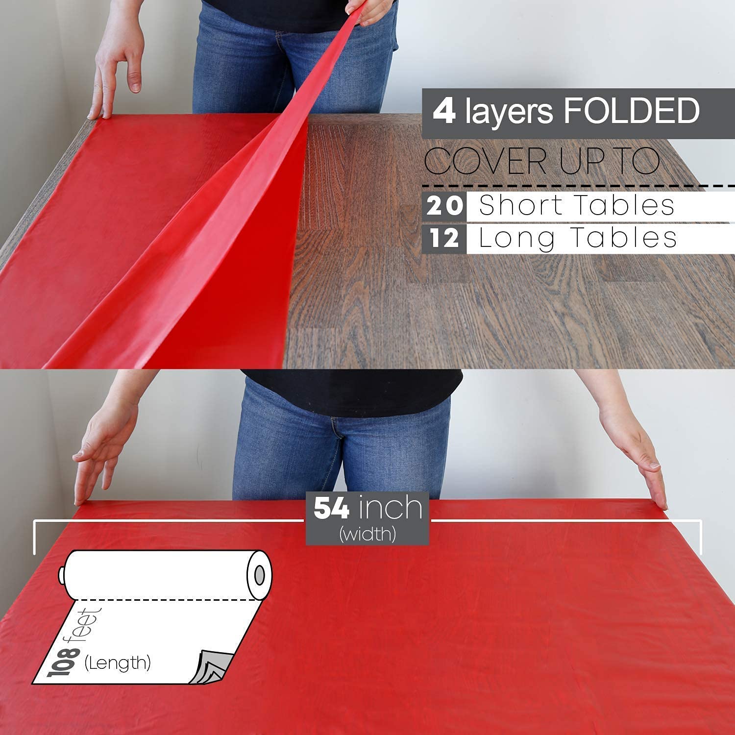 Neatiffy Disposable Plastic Tablecloth Roll - 54