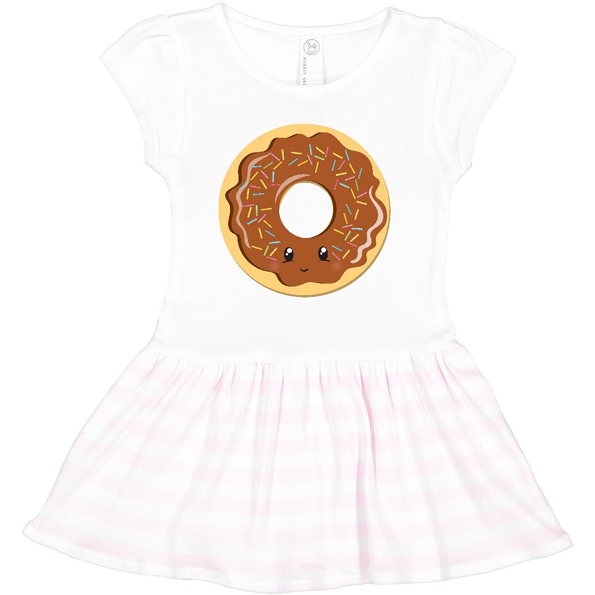 Inktastic Chocolate Donut Print Toddler Dress - Cute Donut-Themed Outfit for Baby Girls, Birthday Party, Photo Shoot & Everyday Wear