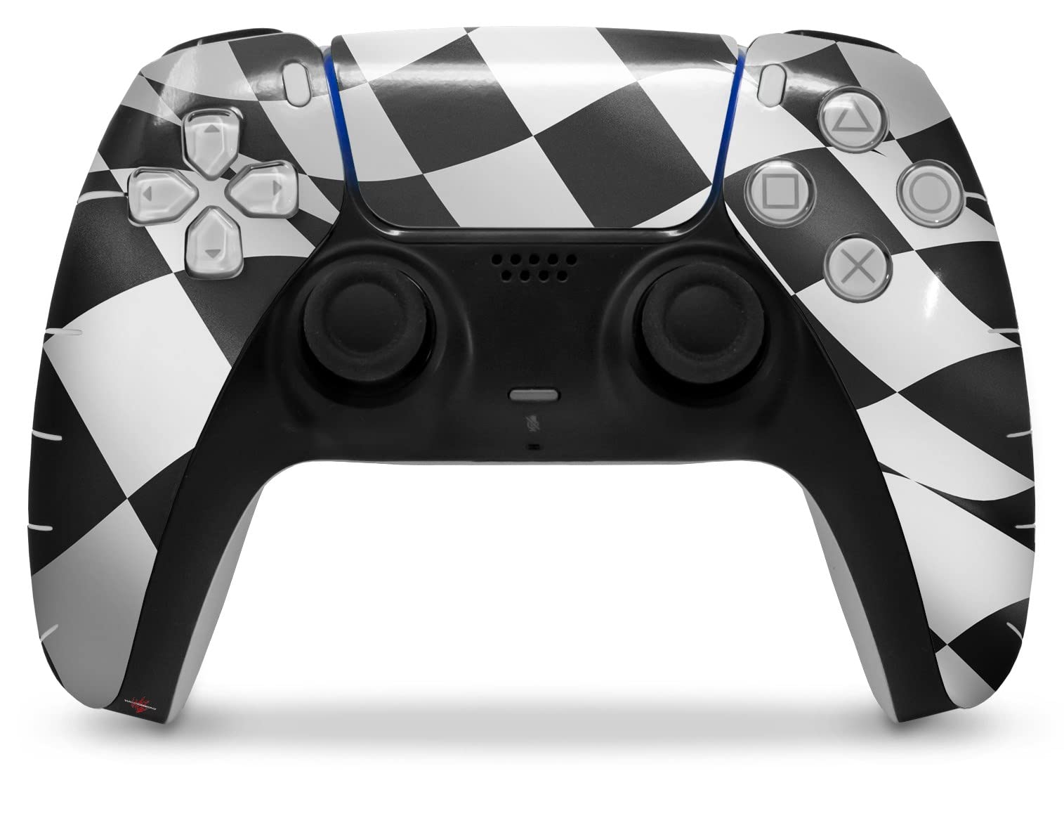 PS5 DualSense Controller Skin Wrap - Checkered Racing Flag Design for Gaming & Protection