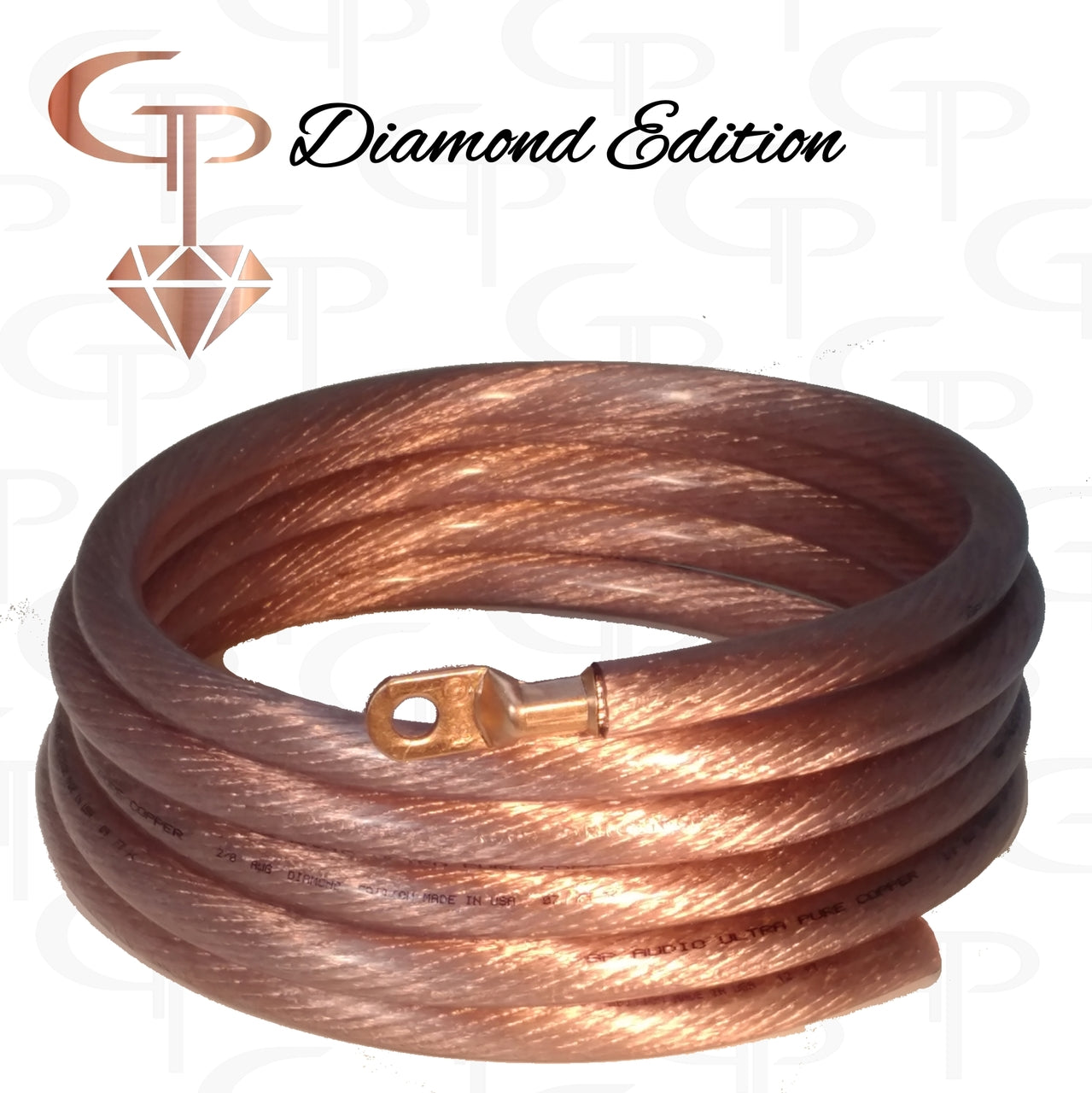 1/0 AWG GP Diamond Edition CLEAR Battery Cable - High Performance Power Wire for Car Audio, Marine, RV & Solar Applications - Durable, Flexible & Corrosion Resistant