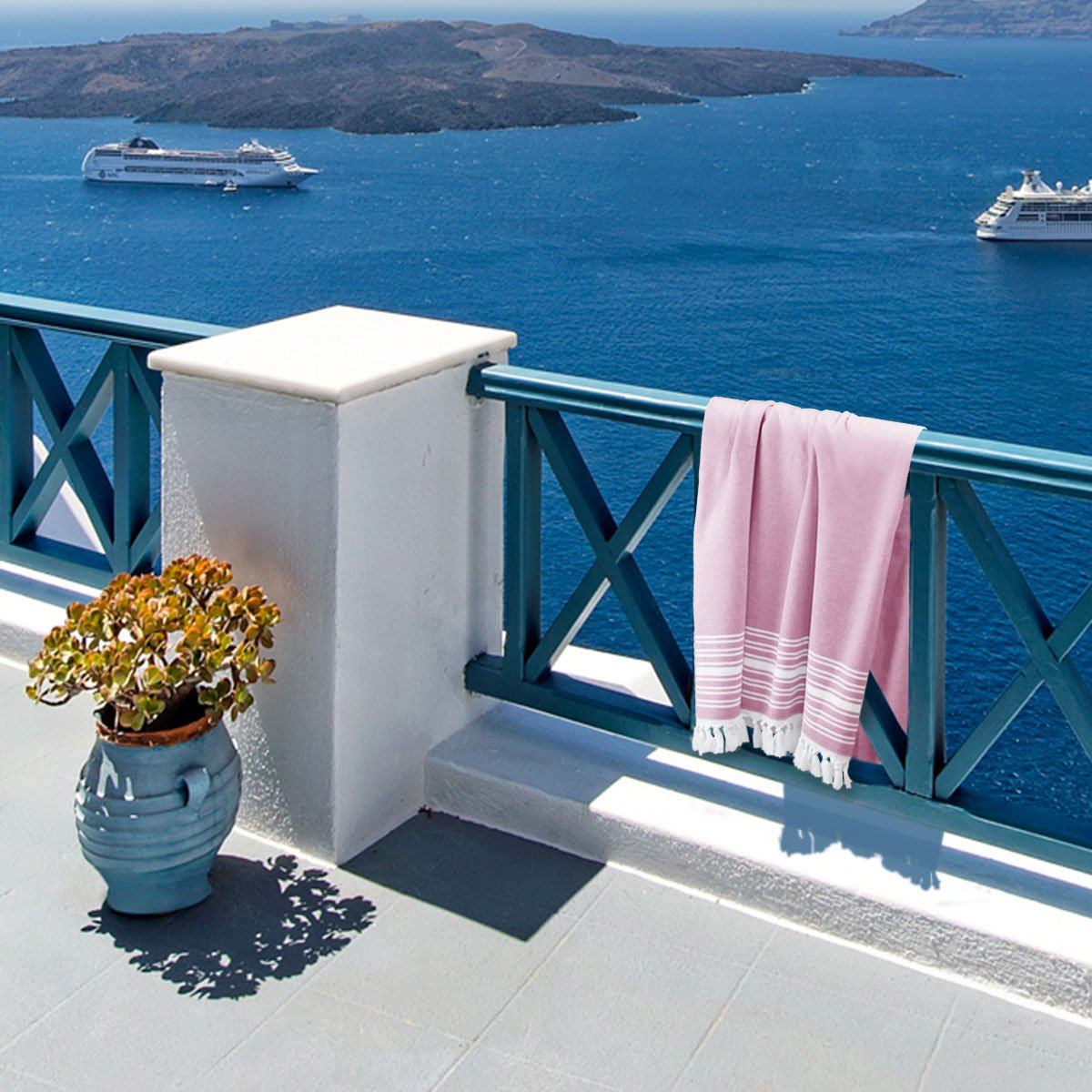 Premium Giulia Peshtemal Oversized Turkish Towel - Ultra Soft, Quick Dry & Lightweight Beach Towel for Travel, Yoga, Spa & Poolside Lounging