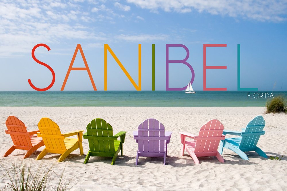 Sanibel Florida Beach Chairs - 12x18 Gallery Quality Metal Wall Art Decor (Aluminum Coastal Wall Hanging for Living Room, Bedroom, Office & Outdoor Spaces)