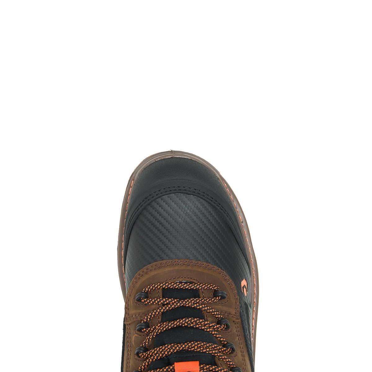 Men's Overpass Carbonmax 6 Work Boots - Brown Leather Steel Toe Safety Shoes for Construction & Outdoor Work | Durable Slip-Resistant Work Boots for Men