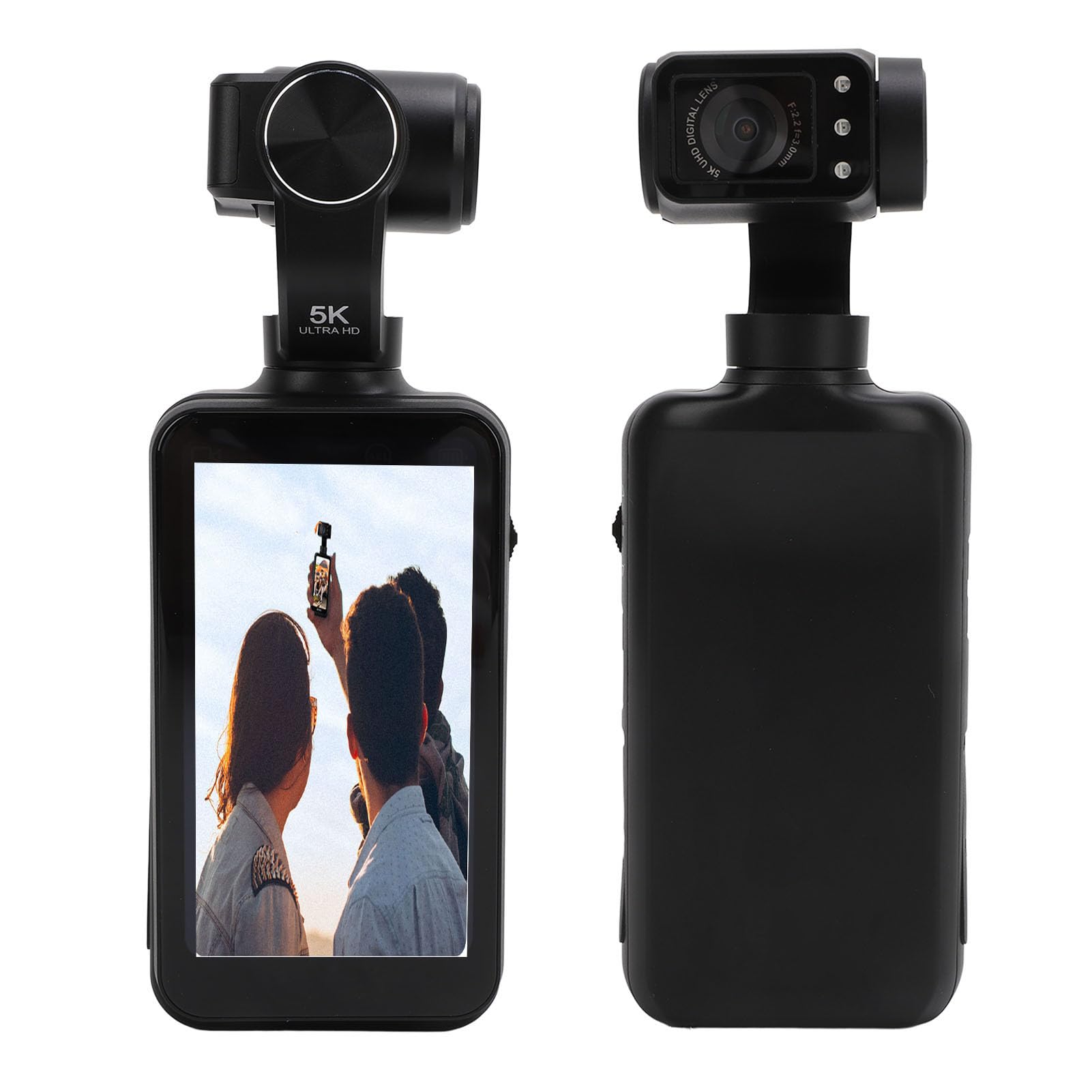 PUSOKEI 5K Pocket Video Camera - 48MP HD 5K/30fps Vlogging Camera with 3.5