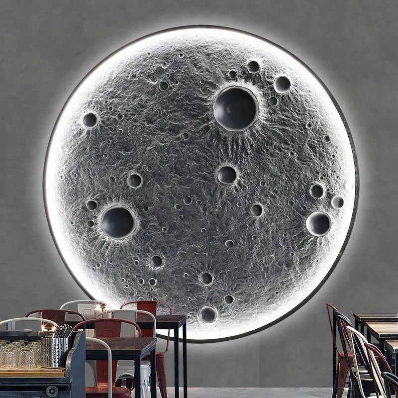 3D Moon LED Wall Lamp - Modern Night Light & Wall Decor for Bedroom, Nursery, Living Room - Energy Efficient Moonlight for Relaxing Ambiance