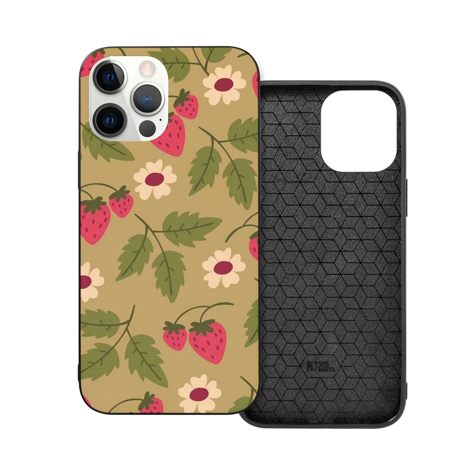 Stylish Strawberry iPhone 12 Pro Max Case - Cute Cartoon Design, Vibrant Aesthetic Silicone TPU Protective Cover for iPhone 12 Pro Max (6.7 inch) - Perfect Gift for Women & Men - Ideal for Everyday Use, Travel, and Work