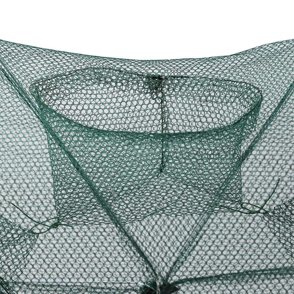 Portable Foldable Fishing Net Trap for Fish, Shrimp, Minnow, Crayfish & Crab - Hexagon Mesh Cage with 6 Holes | Easy to Use Automatic Bait Catcher for Freshwater & Saltwater Fishing | Perfect for Camping, Kayaking and Outdoor Adventures