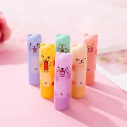 PERFECT BEAUTY Cartoon Lip Balm Set - 6 Pack Moisturizing & Hydrating Lip Care for Kids & Adults - Perfect for School, Travel, and Daily Use