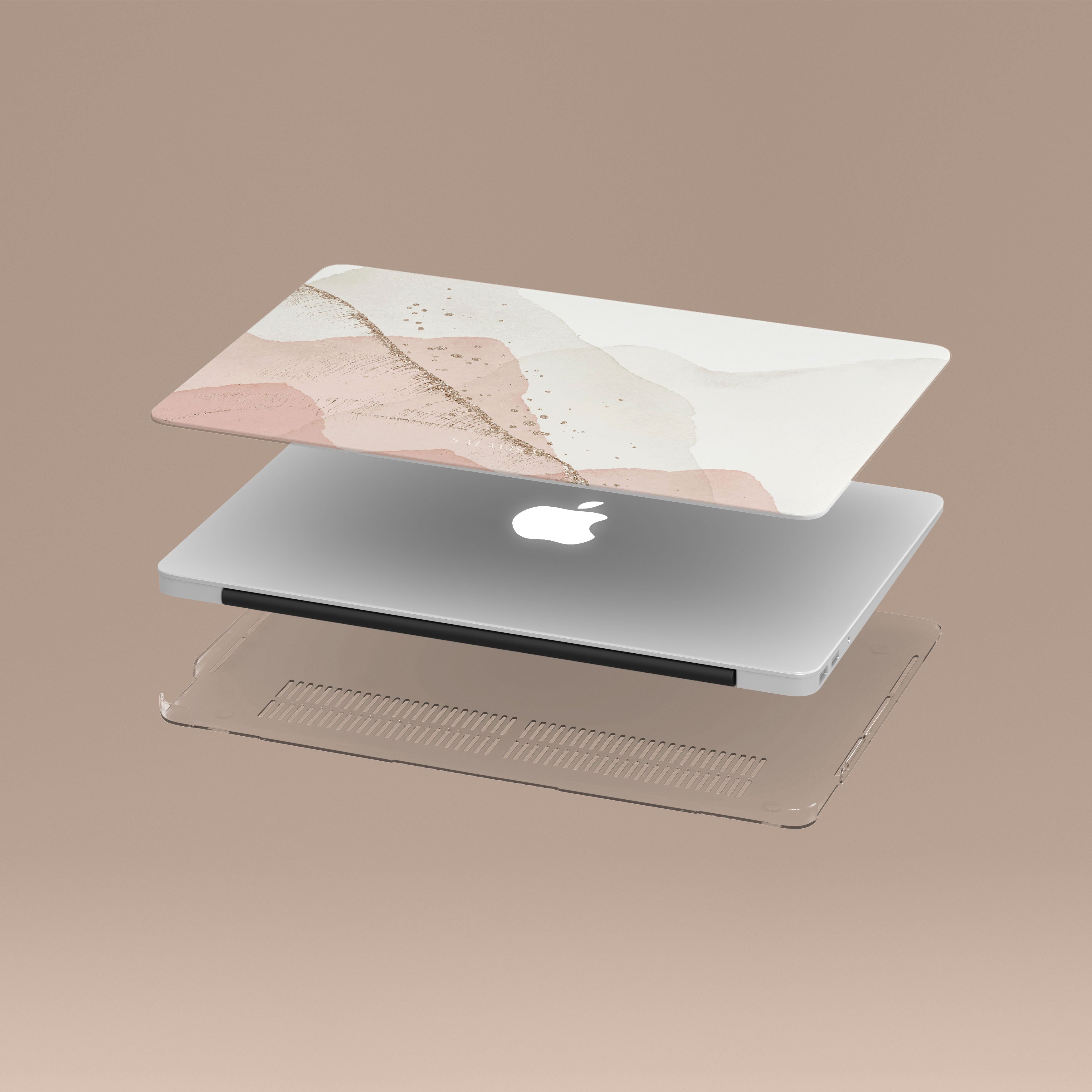 Stylish Pink & Gold Abstract MacBook Pro/Air Case - Trendy Protective Cover for 13/15 Inch Laptops - Perfect for Work, Travel & College Campus Use