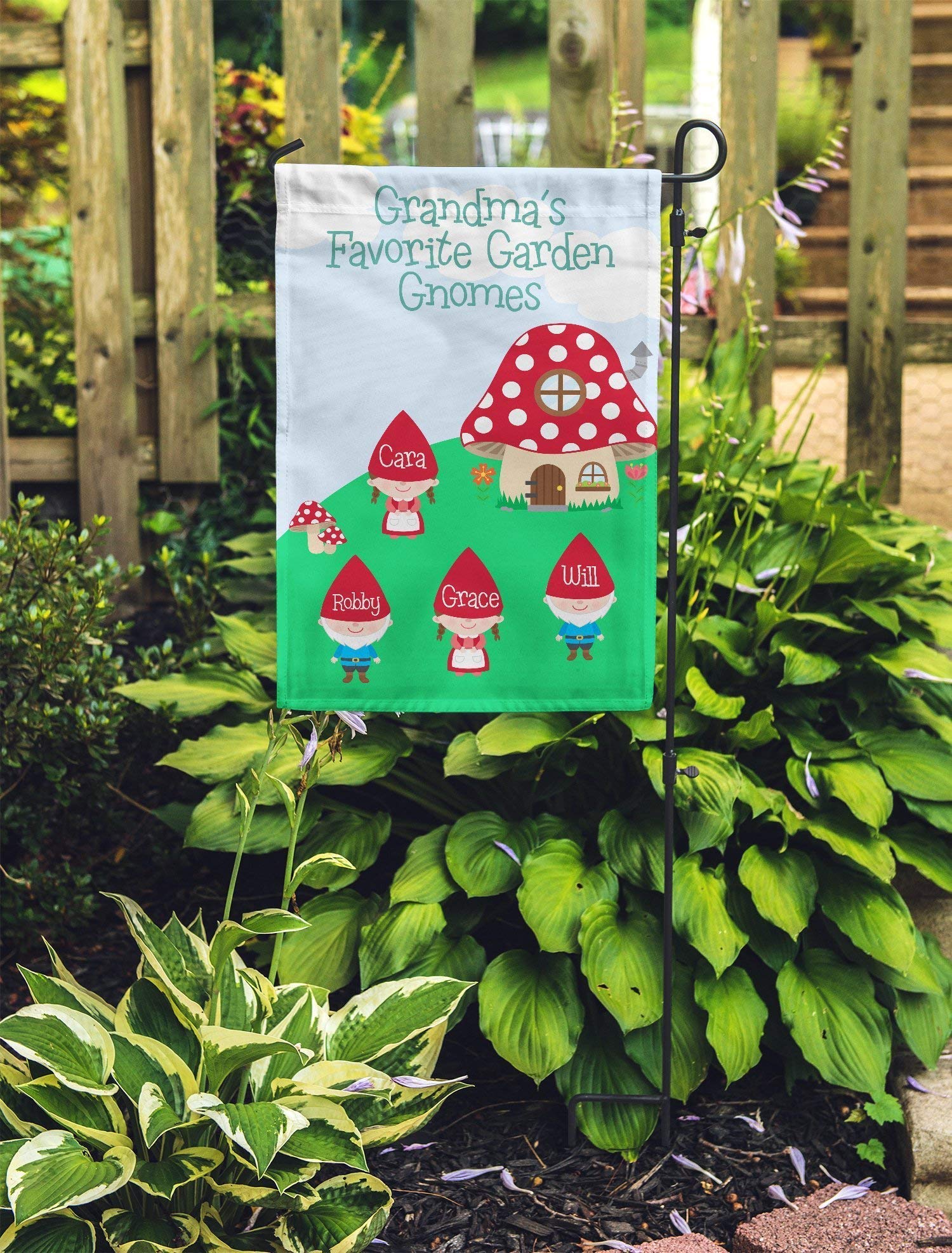 Mother's Day Garden Flag with Grandma & Gnomes Design - Perfect for Outdoor Decor, Yard Sign, and Seasonal Home Gardening Gifts