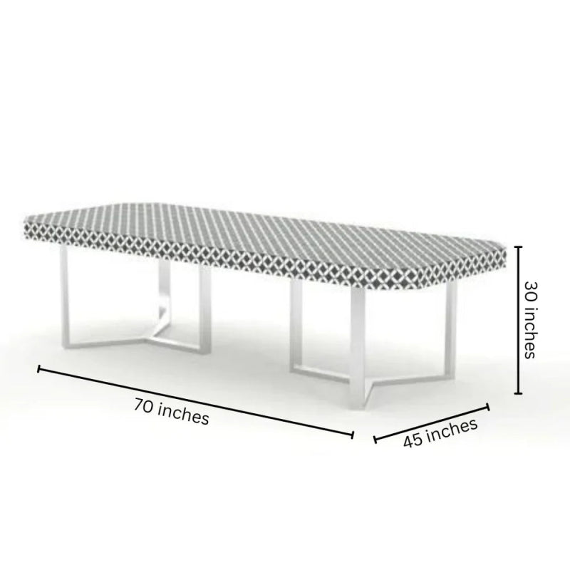 Handmade Modern Bone Inlay Dining Table - 6 Seater Black & White with Brass Legs | Elegant Dining Room Furniture for Home & Restaurant Decor
