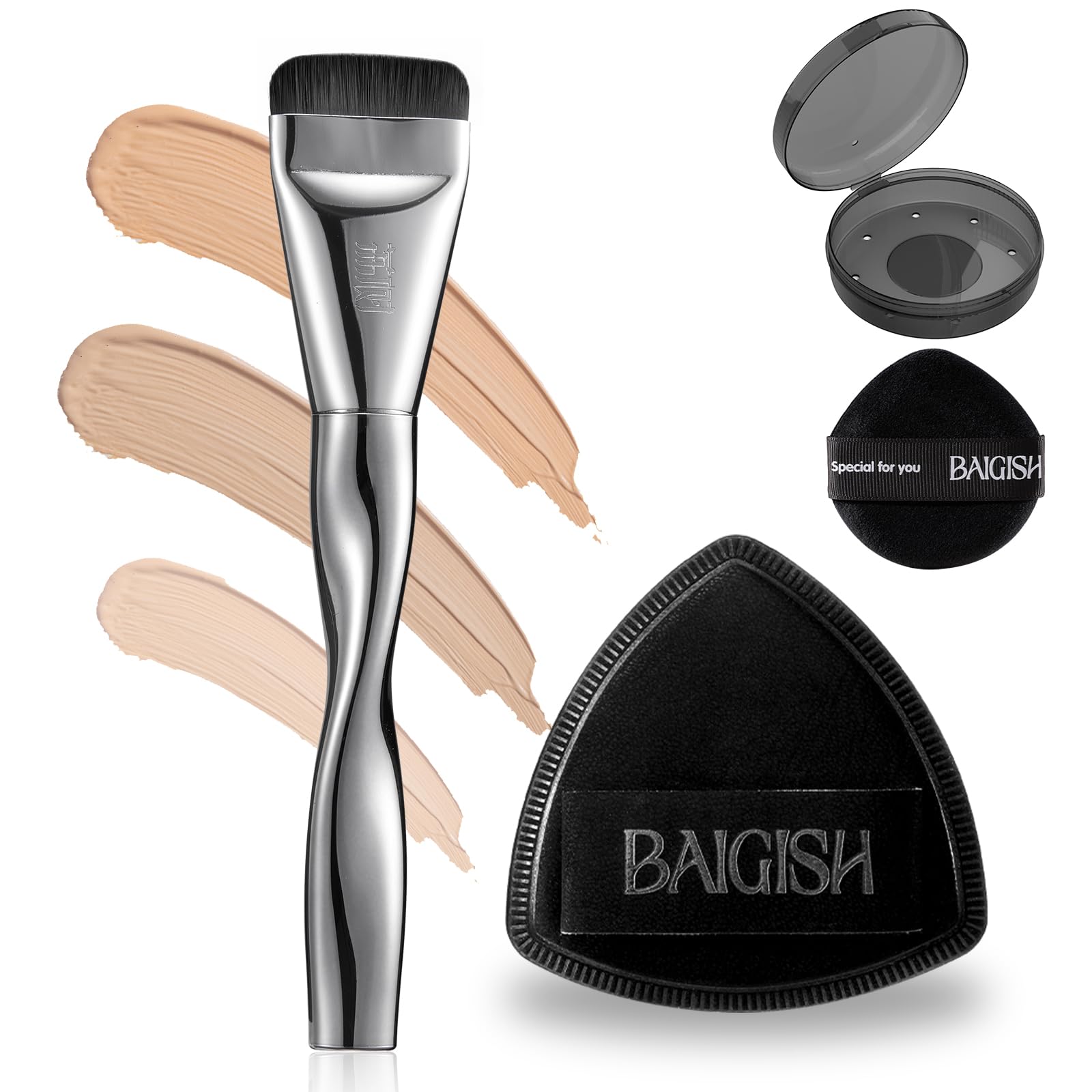 Premium Makeup Sponge & Foundation Brush Set - Super Soft, Latex-Free Blender for Liquid, Cream & Powder Makeup | Flawless Application for Everyday Glam & Professional Looks