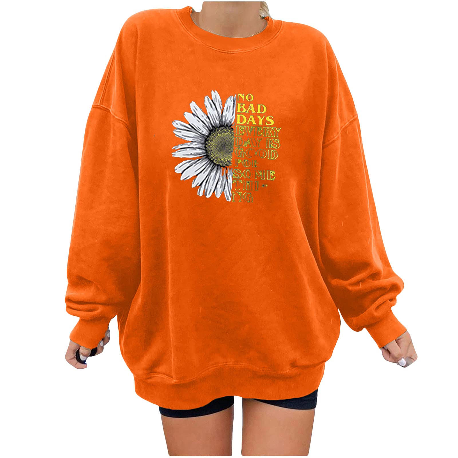 Sunflower Oversized Sweatshirt for Women & Men - Long Sleeve Halloween Pullover, Comfy Crewneck Top - Perfect for Casual Wear, Fall Outfits, and Funny Costume Parties