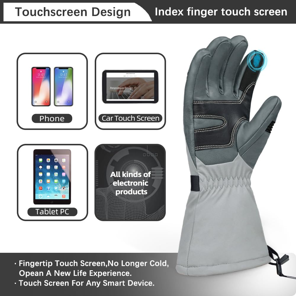 Explorer 5 Rechargeable Battery Heated Gloves for Men & Women - Waterproof Winter Gloves for Skiing, Hiking & Outdoor Activities - Warm Electric Heated Gloves for Cold Weather
