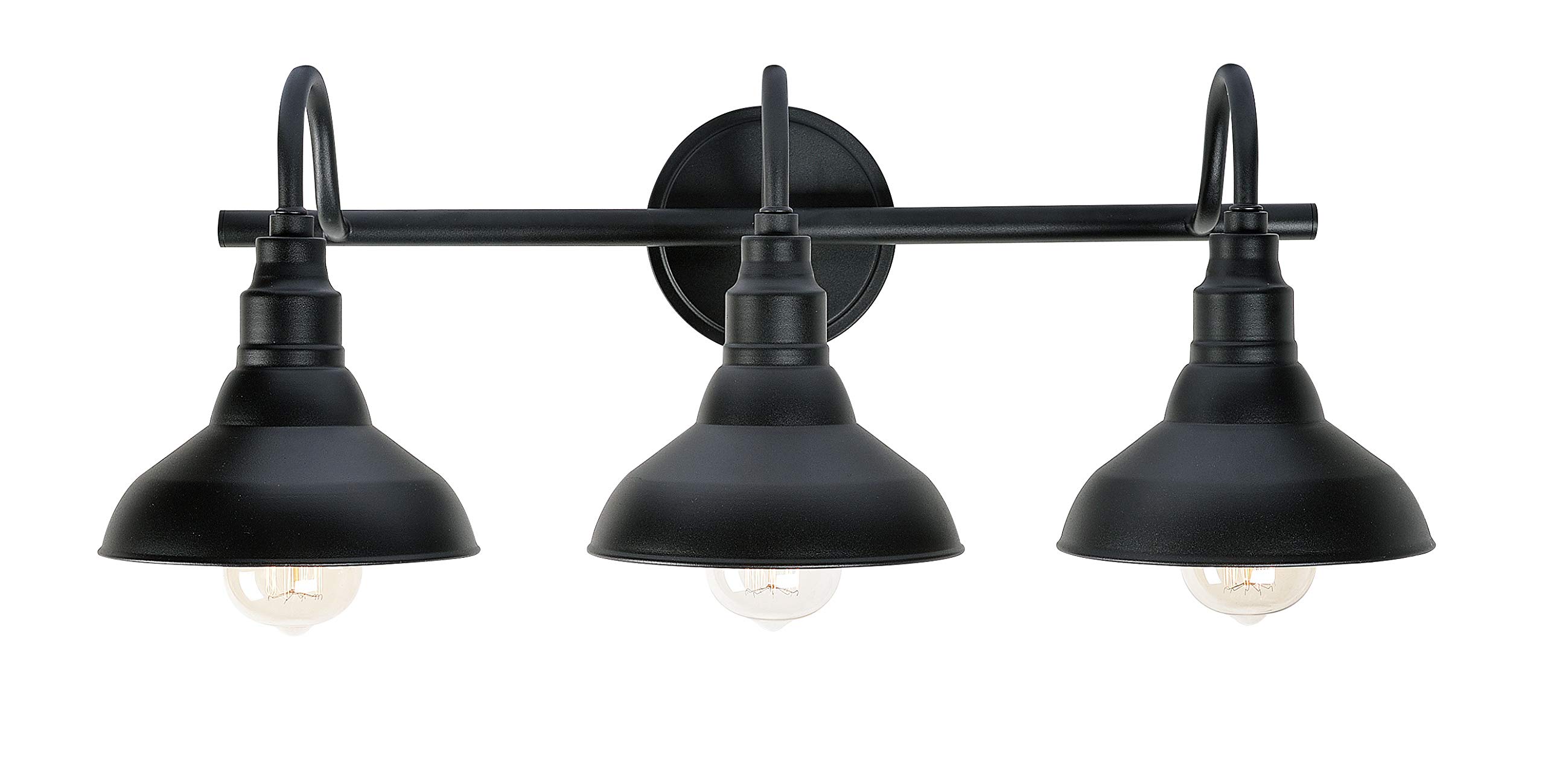 Kenroy Lighting 93515BL Dale 3-Light 27-Inch Black Bathroom Vanity Light Wall Sconce - Perfect for Bathroom, Bedroom, and Hallway Lighting