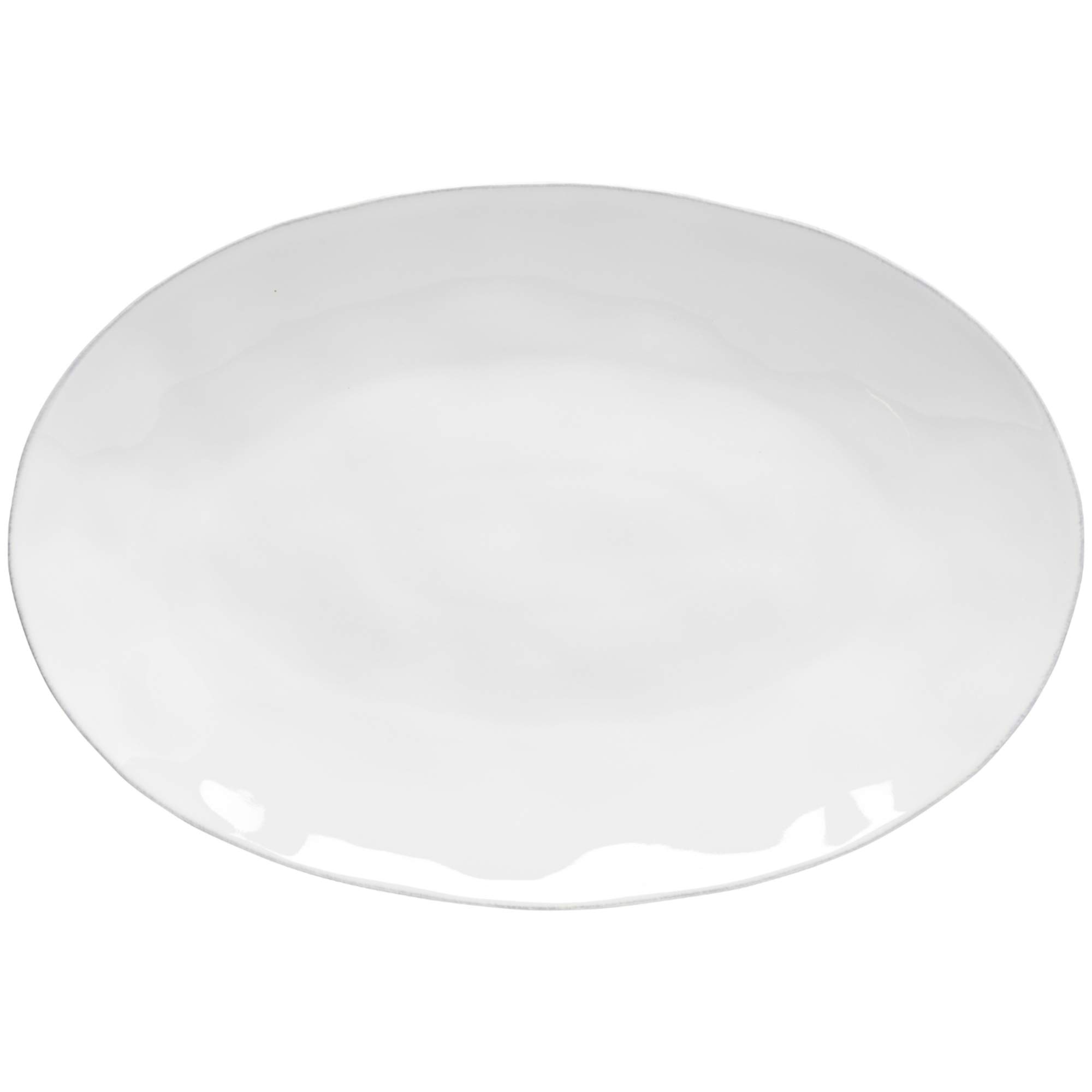 Costa Nova Ceramic Stoneware 18-Inch Oval Platter - Livia Collection, White | Microwave, Dishwasher, Oven & Freezer Safe Dinner Plate | Food Safe Glazed Serving Dish | Restaurant Quality Serveware for Entertaining, Holiday Dinners & Buffet Serving