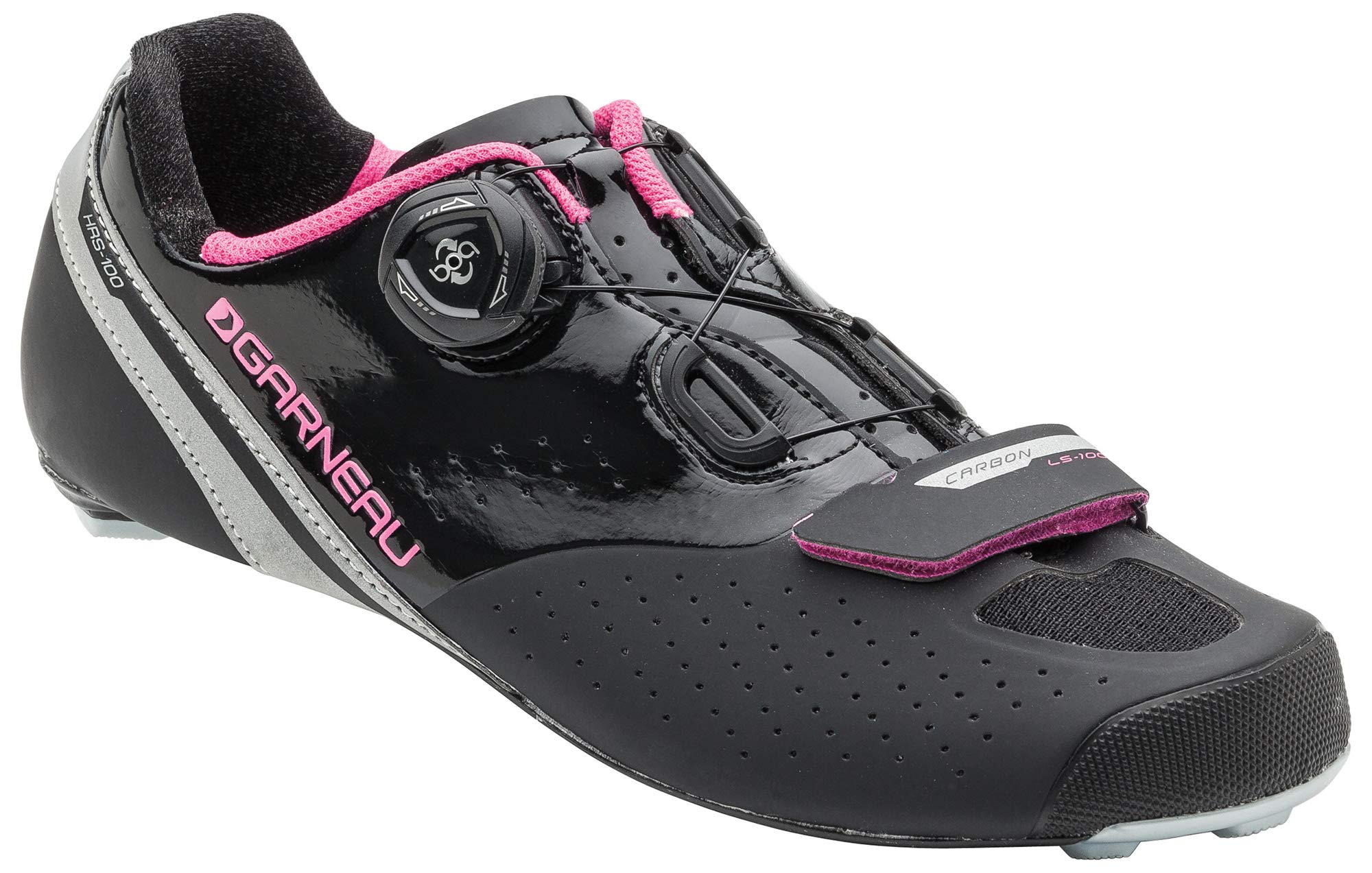 Louis Garneau Women’s Carbon LS-100 II Cycling Shoes - Size 43 - Black/Pink - Lightweight & Breathable for Road Biking & Indoor Training