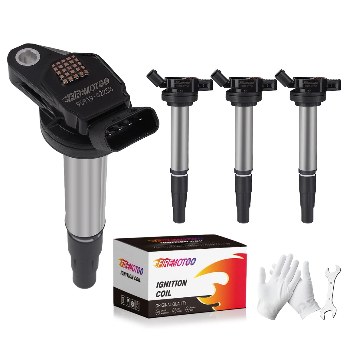 High Performance Ignition Coils with Heat Sinks - 4 PCS for Toyota, Lexus, Pontiac - Perfect for Engine Upgrades