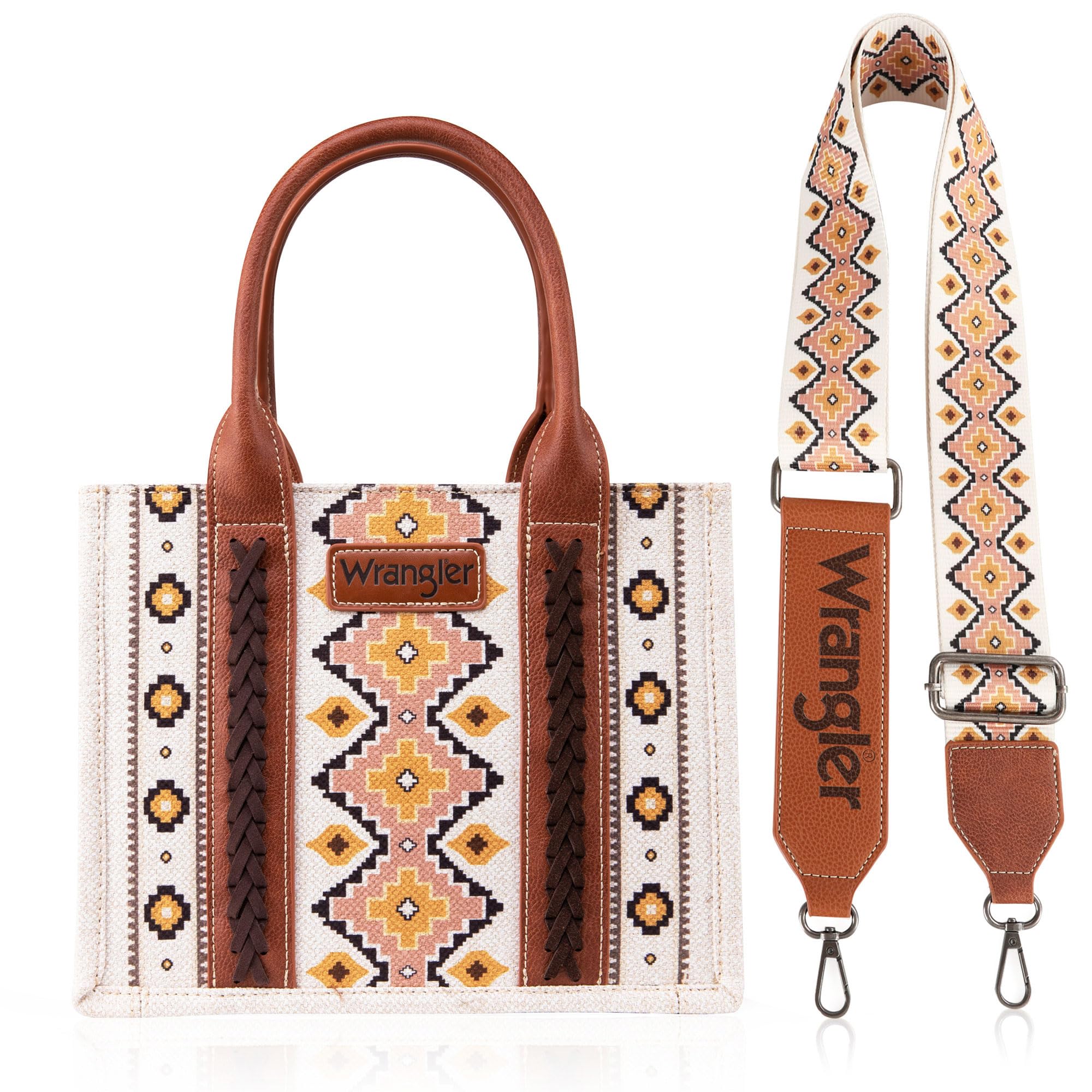 Wrangler Aztec Tote Bag for Women - Boho Shoulder Purse & Handbag - Perfect for Work, Travel & Everyday Use