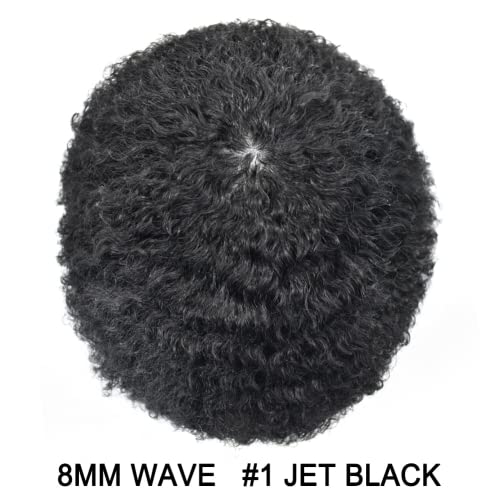 #1Jet Black-8mm Wave Curl