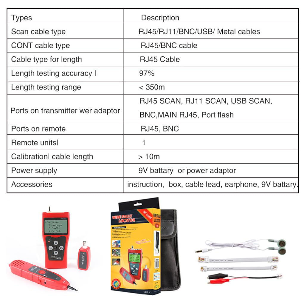 3-Piece LCD Ethernet Cable Tester Set - Network Wire Tracker for Home & Office Use