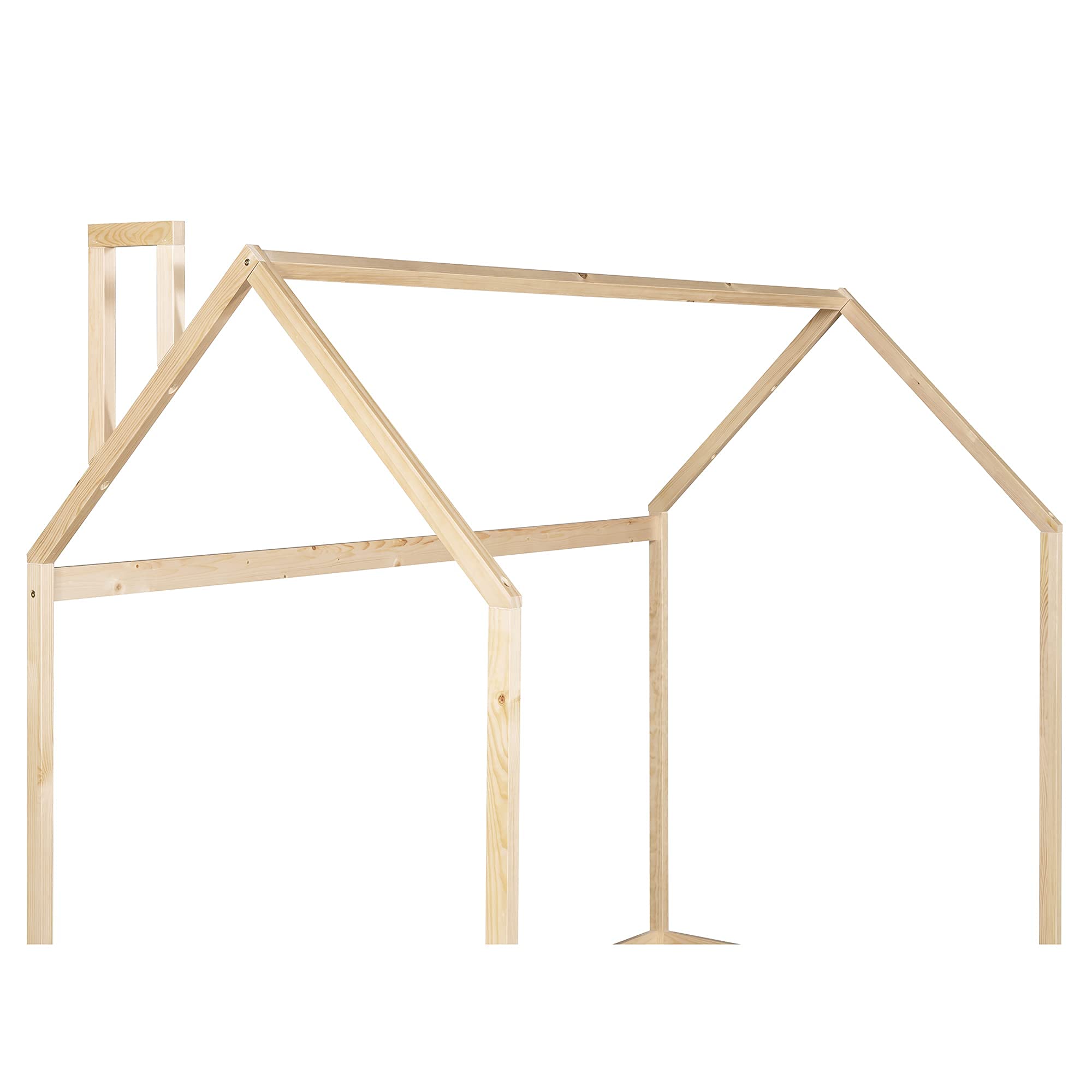 MERITLINE Twin Size House Bed Frame with Roof - Sturdy Wooden Loft Bed for Kids & Teens, No Box Spring Needed - Perfect for Bedrooms, Playrooms & Dorm Decor
