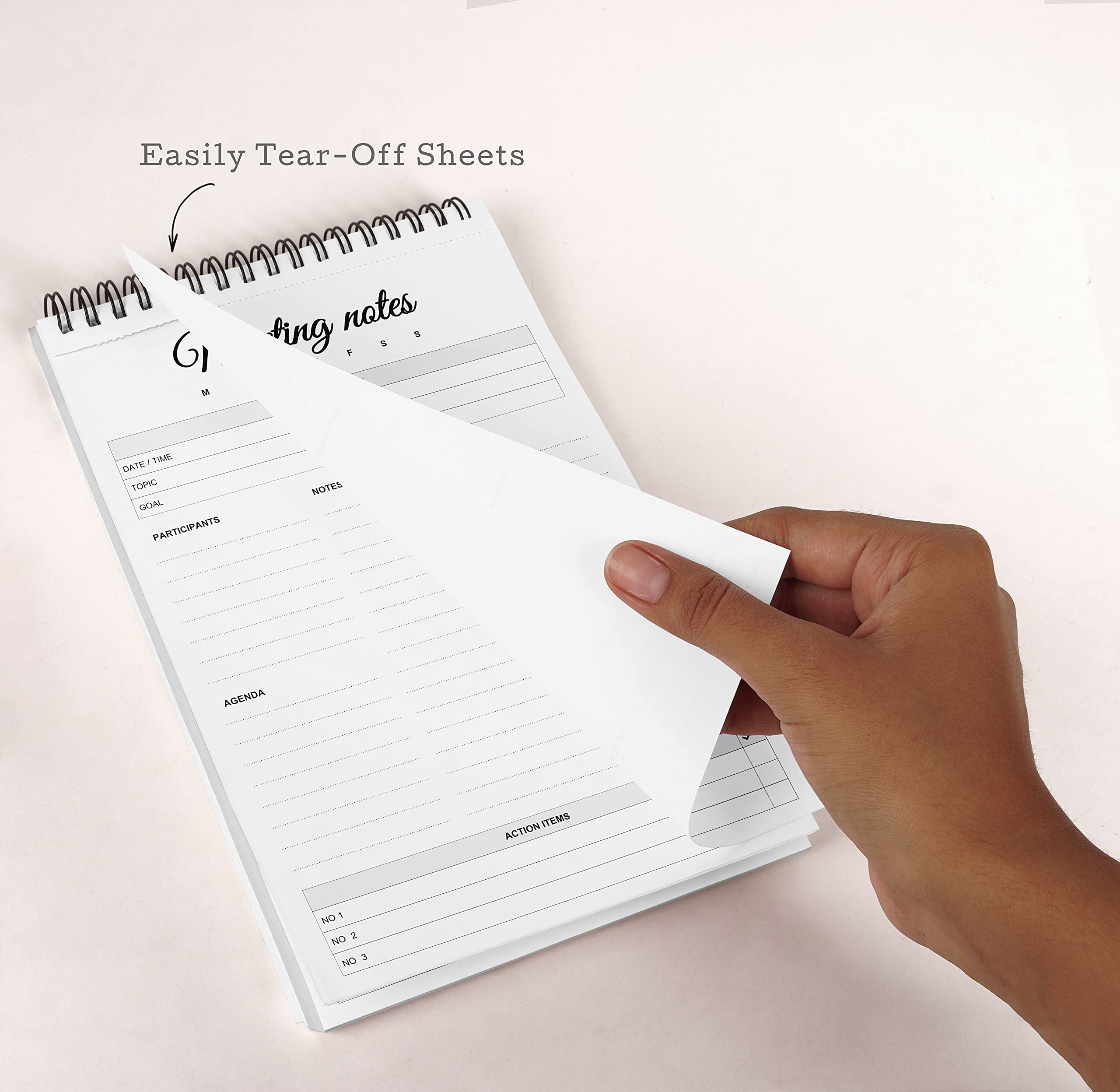 6” x 9” Spiral Notepad - Classic White To Do List Planner with Tear-Off Sheets (50 Pages) for Daily Checklists, Meeting Notes & Motivational Organization - Perfect for Office, School & Home Planning