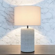 Barkley Large Stone Table Lamp - Modern Home Decor for Living Room, Bedroom & Office - Durable & Stylish Lighting Solution